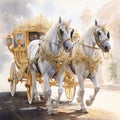 Majestic Mane: A Grand Carriage with Proud Steeds