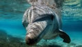 Majestic manta ray swims deep in reef generated by AI Royalty Free Stock Photo