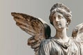 Majestic marble statue of an angelic figure Royalty Free Stock Photo