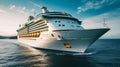 Majestic Maritime Cruise Ship: A magnificent cruise ship sailing across the ocean