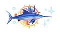 Majestic Marlin Fish: Deep Sea Angling Ocean Predator, vector design Generative AI Royalty Free Stock Photo