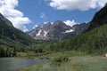 The iconic Maroon Bells of Aspen, Colorado Rocky Mountains Royalty Free Stock Photo