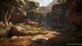 Majestic Martian Waterfall: A Cinematic Masterpiece of Hyper-Details and Insane Color Grading