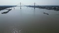 Majestic Marvel: Aerial Views of Tien Giang\'s Rach Mieu Bridge and the Mekong River