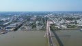 Majestic Marvel: Aerial Views of Tien Giang\'s Rach Mieu Bridge and the Mekong River