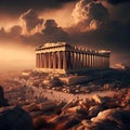 The Parthenon's Timeless Grace in the Historic Splendor of Athens, Greece. Generative ai for illustrations