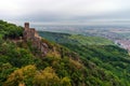 Majestic medieval castle Girsberg ruins on the top of the hill