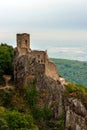 Majestic medieval castle Girsberg ruins on the top of the hill