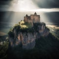 Majestic Medieval Castle Perched atop a Mountain in the Southern French Style