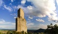 Majestic medieval castle ruins on the top of the hill Royalty Free Stock Photo