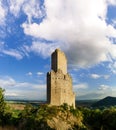 Majestic medieval castle ruins on the top of the hill Royalty Free Stock Photo