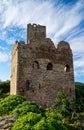 Majestic medieval castle ruins on the top of the hill