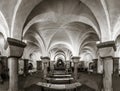 Majestic medieval cathedral interior view