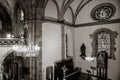 Majestic medieval cathedral interior view