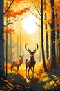 Majestic Moments: A Breathtaking October Hunt in the Woodlands Royalty Free Stock Photo