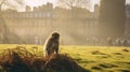 Romantic Monkey In Duke Park: Ethereal Light And Tangled Nests Royalty Free Stock Photo