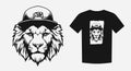Majestic monochrome cartoon of a lion head, perfect as a sports team mascot. Symbolizes strength, leadership, and the Royalty Free Stock Photo