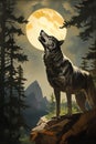 Majestic Moonlit Canines: An Illustrated Tale of the Wolf\'s Song