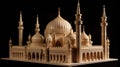 A majestic mosque 3d illustration - Generative AI.