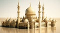 A majestic mosque 3d illustration - Generative AI.