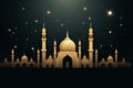 Majestic mosque illuminated under the night sky