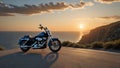 Majestic Motorcycle Journey Along Sunset Cliffside