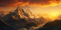 Majestic Mountain Horizons: A Stunning Sunset Over the Alpine Ra