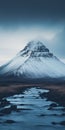 Melancholic Snowy Mountain: Moody Color Schemes In 8k Resolution