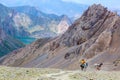 Majestic Mountain Landscape and cargo Donkey Caravan