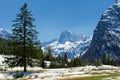 Majestic mountain landscape in the early springtime Snow melting in the Alps, Austria, Tyrol
