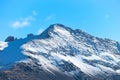 a snow covered mountain covered in lots of snow with no clouds