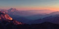 Majestic Mountain Panorama Sunrise over the Peaks Royalty Free Stock Photo