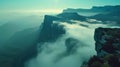 Majestic Mountain Peaks Above Clouds at Sunrise Royalty Free Stock Photo