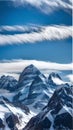 Majestic Mountain Peaks in the Distance illustration Artificial intelligence artwork generated