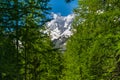 Hiking and climbing at Schweizerpfad path from Saas-Grund to Triftalp Royalty Free Stock Photo