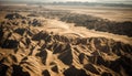 Majestic mountain range, eroded sand dunes, tranquil sunset generated by AI Royalty Free Stock Photo