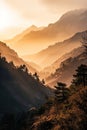 Majestic Mountain Range With Foreground Trees Royalty Free Stock Photo