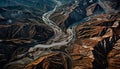 Majestic mountain range, nature beauty in panoramic view generated by AI Royalty Free Stock Photo