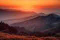 majestic mountain range with pink and orange sunrises and sunsets