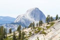 Glimpsing the Majestic Half Dome Mountain Peak