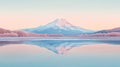 A Majestic Mountain Reflection in a Serene Lake at Sunset Royalty Free Stock Photo