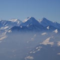 Majestic mountains Eiger, Monch and Jungfrau Royalty Free Stock Photo