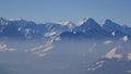 Majestic mountains Eiger, Monch and Jungfrau in winter Royalty Free Stock Photo