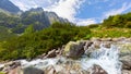 Majestic mountains landscape under morning sky with clouds. High Tatra mountain summer landscape Royalty Free Stock Photo