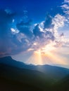 Majestic mountains landscape under morning sky with clouds. High Tatra mountain summer landscape Royalty Free Stock Photo