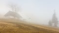 Majestic mountains landscape under morning sky with clouds. Overcast sky before storm. Carpathian, Ukraine, Europe. Royalty Free Stock Photo