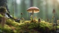 Majestic Mushroom in a Mossy Forest