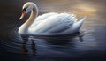 Majestic Mute Swan glides gracefully on rippled water generated by AI Royalty Free Stock Photo