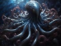 Majestic Mystique Capturing the Ethereal Beauty of Divine Tentacles in Cosmic Shades of Blue