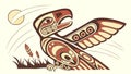 Majestic Native American style eagle in abstract pattern design. vector design Generative AI Royalty Free Stock Photo